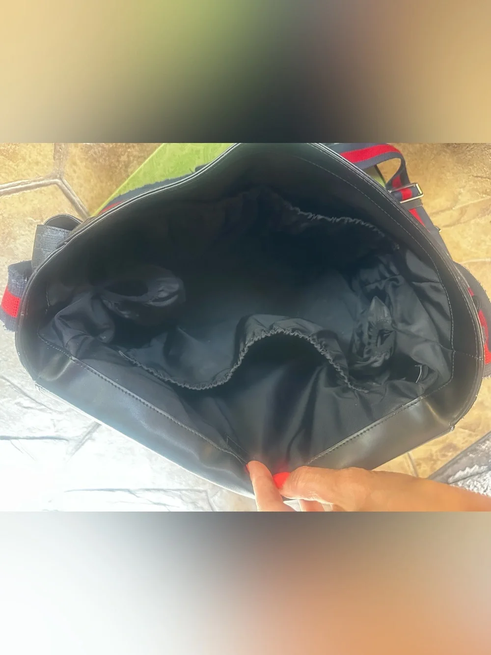 Gucci Diaper Bag with Red-Blue Web Strap